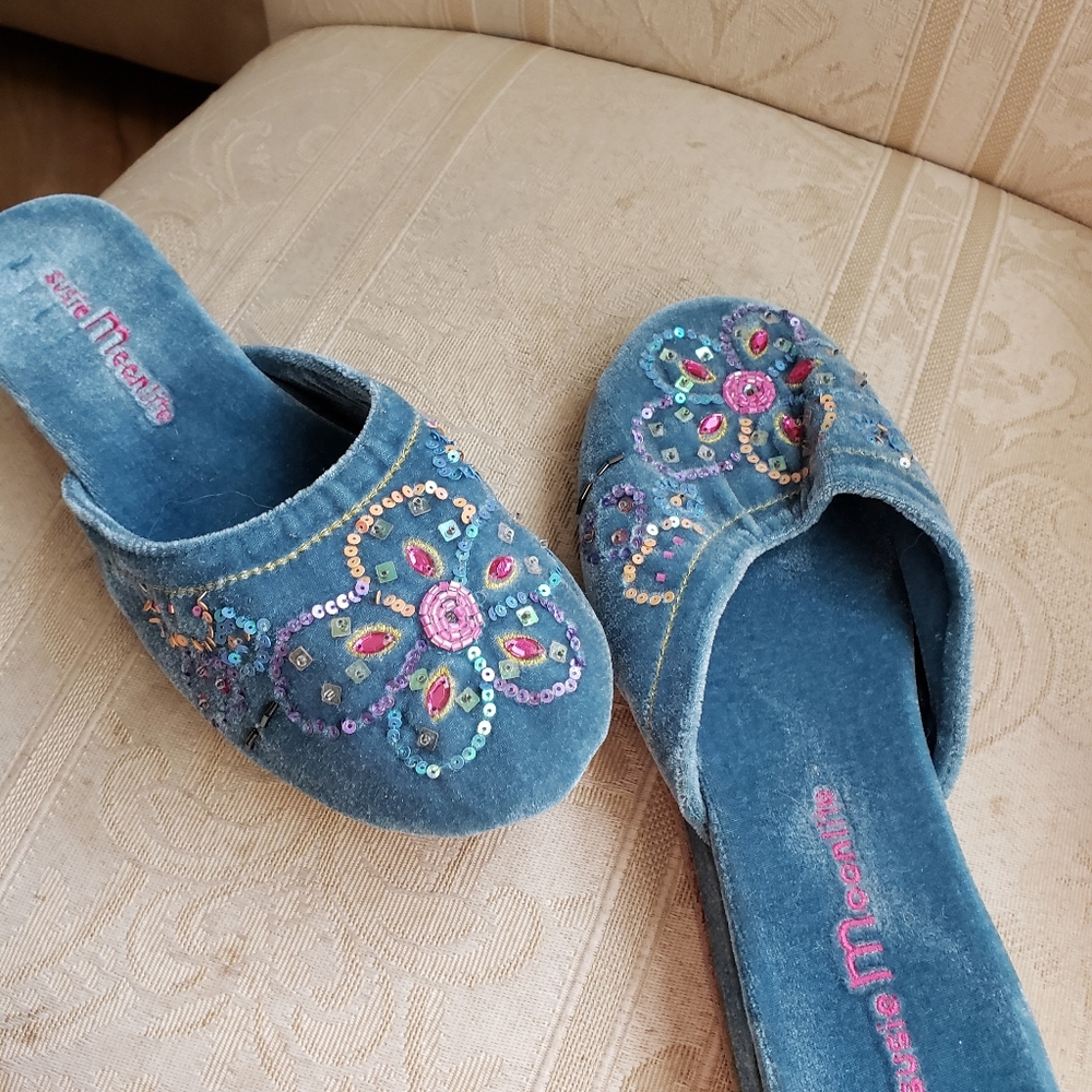 Susie Mennonite slippers 8 blue